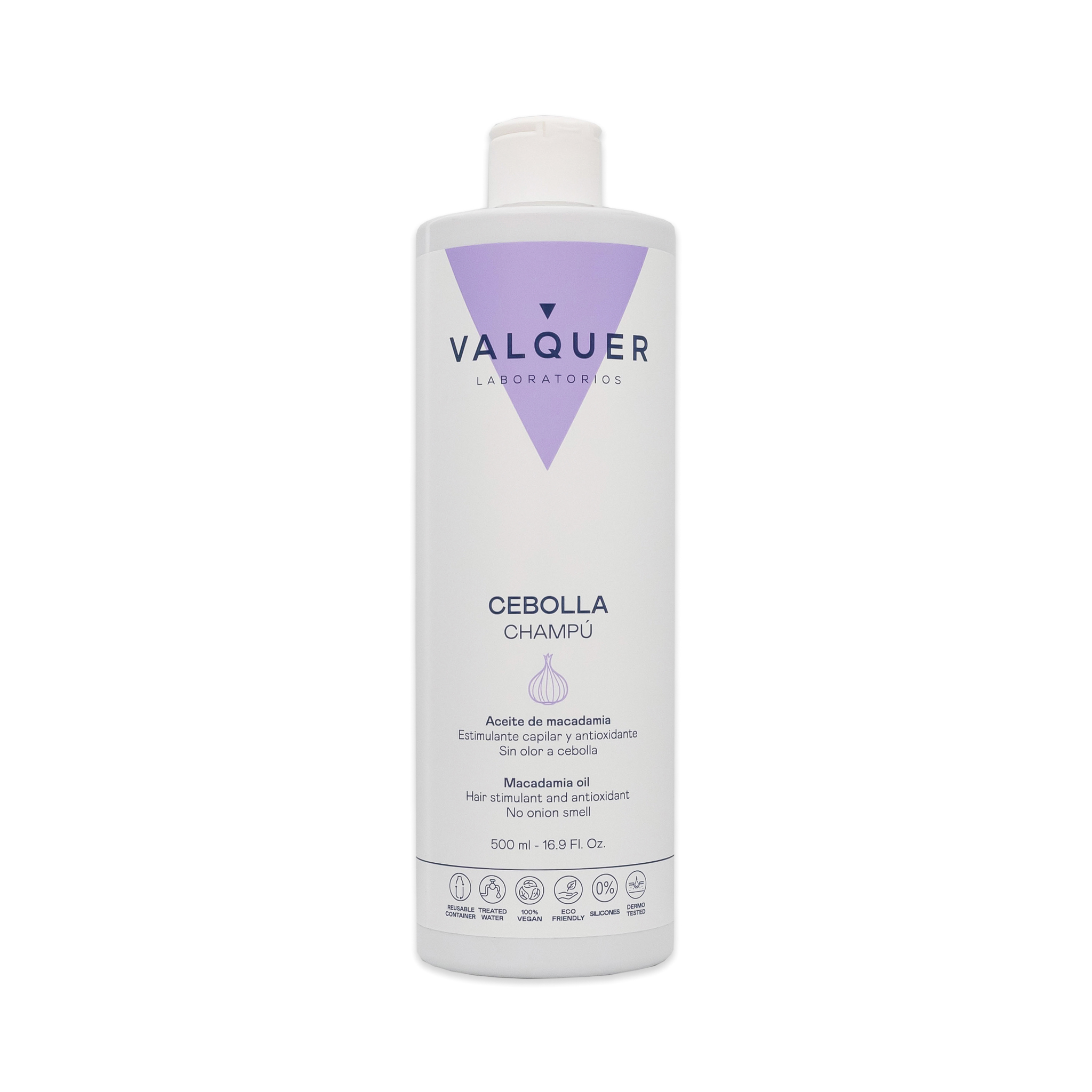 Valquer Champú de Cebolla. Con propiedades regenerativas y estimuladoras para un cabello sano, fuerte, con grosor y brillo (eficaz para el tratamiento del cabello graso). Con extracto de cebolla y aceite de macadamia de Valquer Laboratorios. - 1