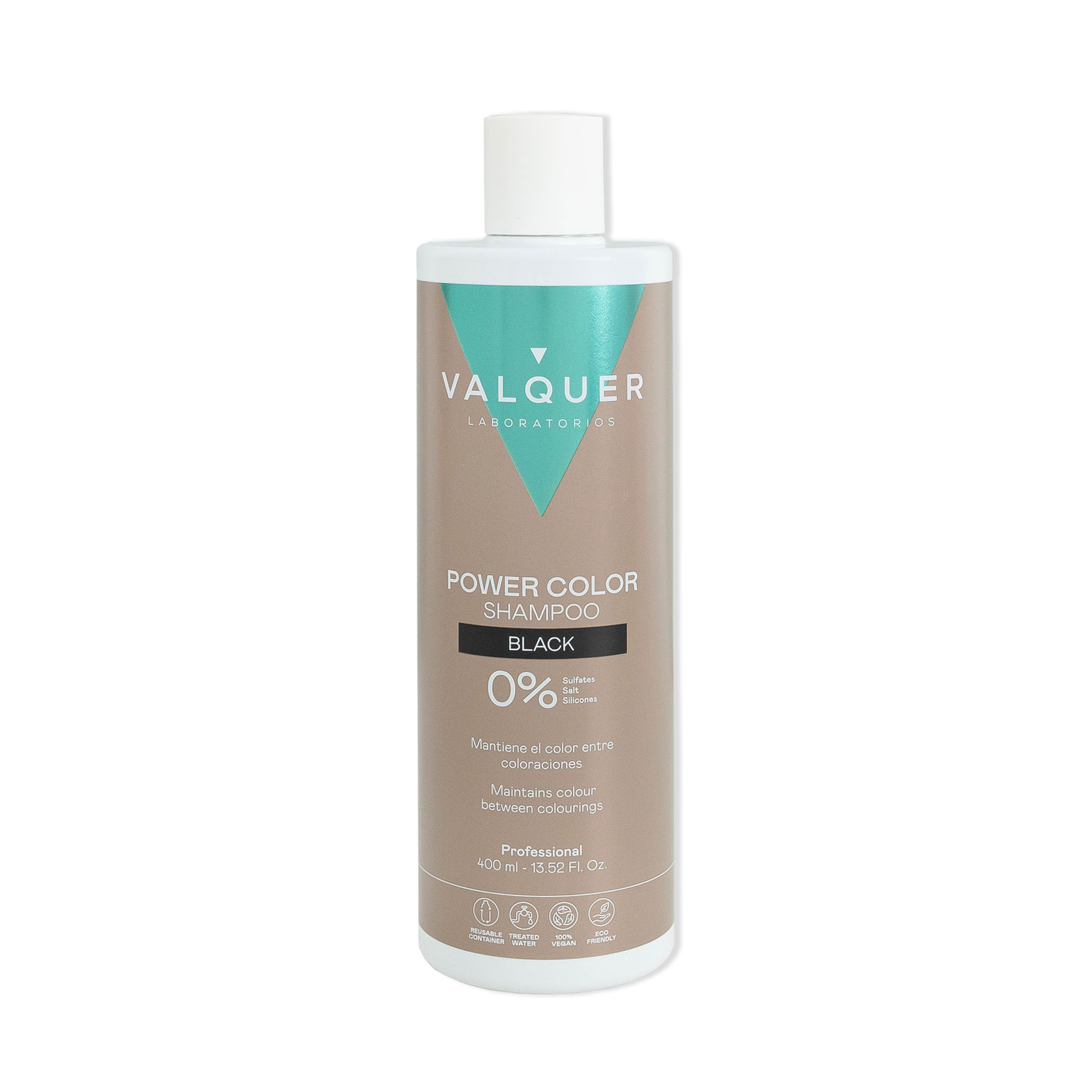 Valquer Laboratorios Champú Power Color Negro 400 Ml - Zero % Vegano - 1