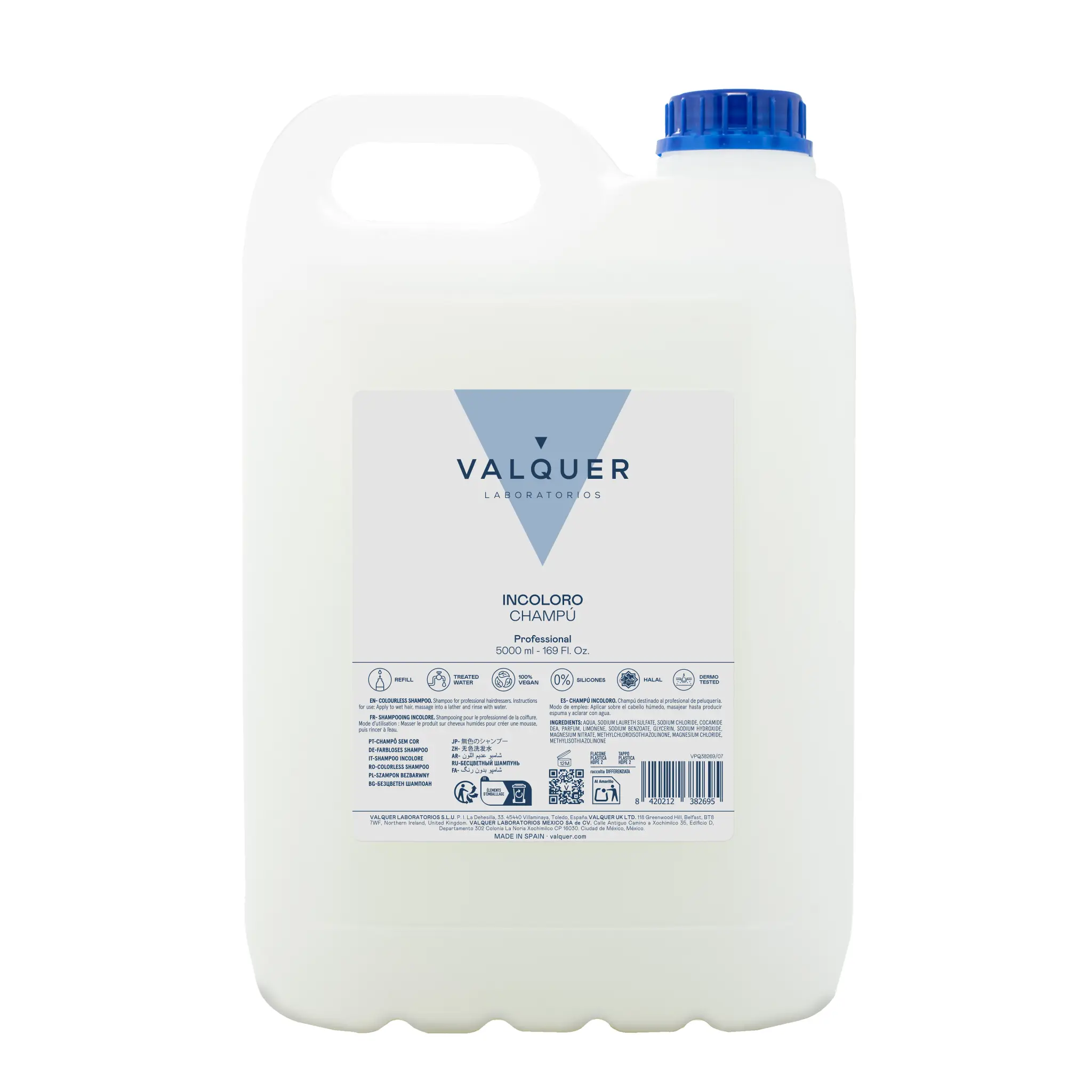 Valquer Laboratorios Champú Incoloro de Alta Calidad - 5000 Ml para Cuidado Capilar - 1